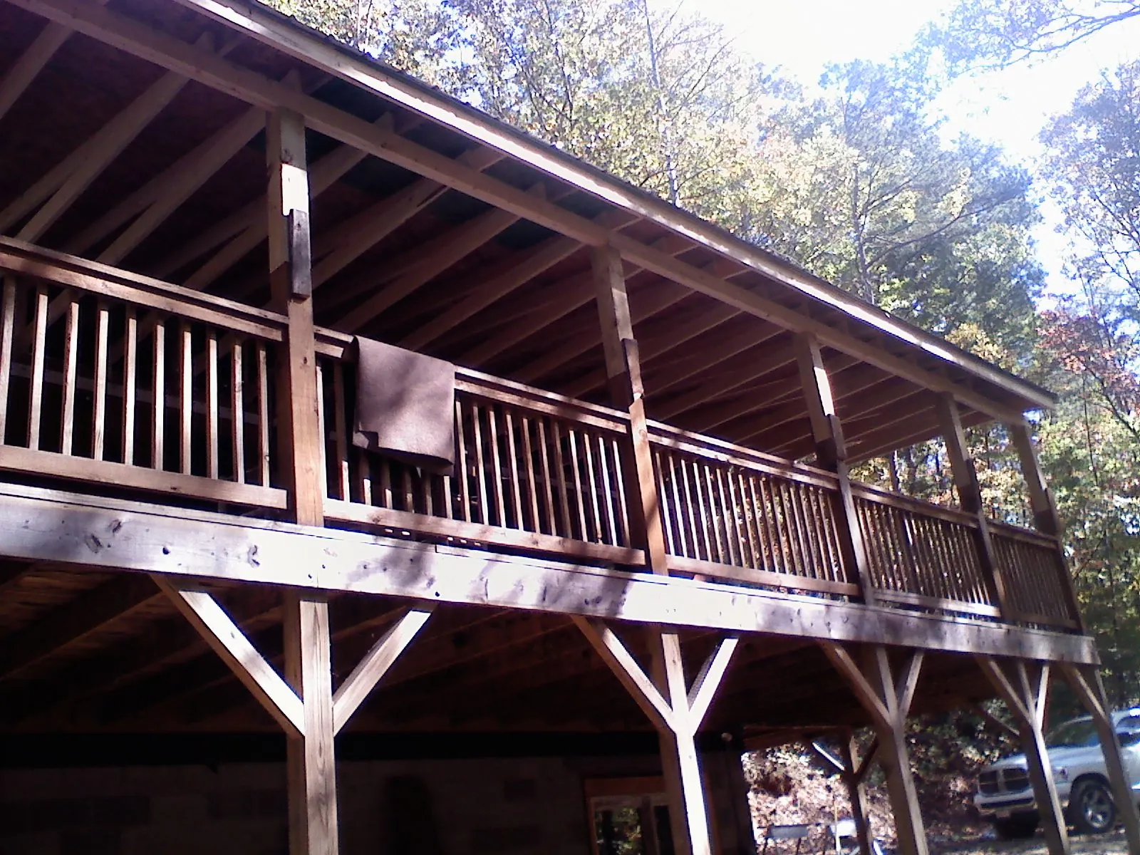 Timber framing under a new elevated porch and deck — Roof Leak Repair in Havre De Grace by Roofing Brothers